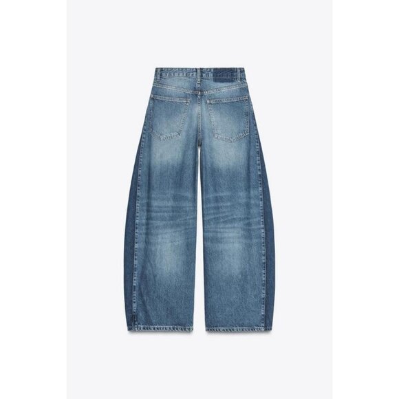 ZARA TRF OVERSIZE BALLOON HIGH-WAIST JEANS - Picture 8 of 9